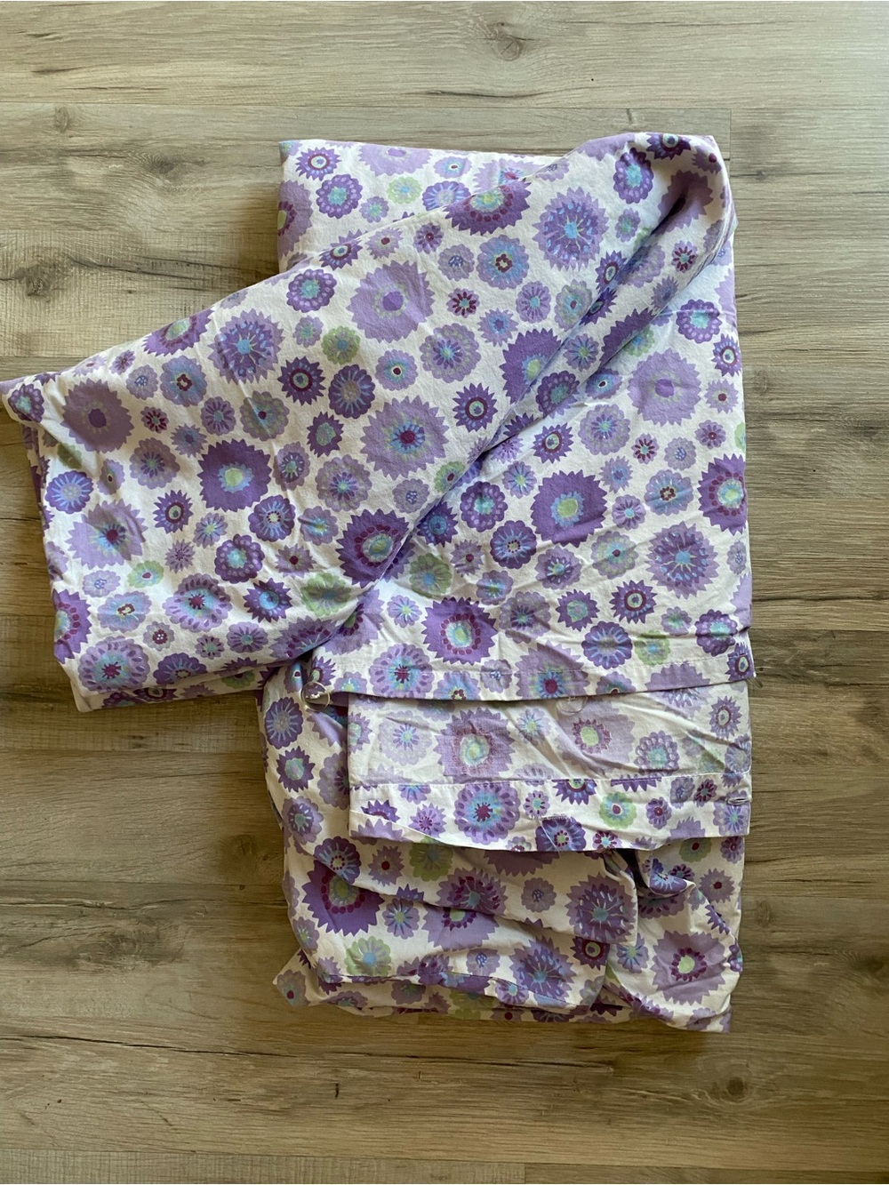 Pottery Barn Lavender and White Floral Duvet Cover